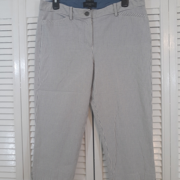 Talbots crop curvy pinstripe pants sz 12P *F - Picture 6 of 7